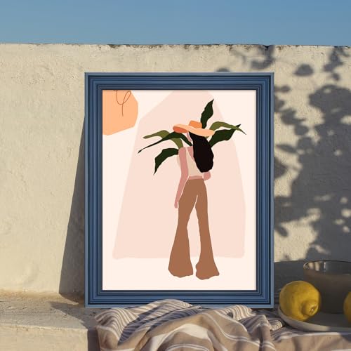 GULETHUN 20x27 Frame, Transitional Modern Design Picture Frames, 20 by 27 Rustic Poster Frame for Home Decor, Blue Vintage Photo Frame, Horizontal or Vertical Display, Choose Size & Color