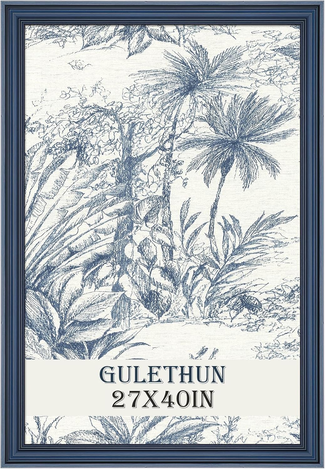 GULETHUN 27x40 Frame, Transitional Modern Design Picture Frames, 27 by 40 Rustic Poster Frame for Home Decor, Blue Vintage Photo Frame, Horizontal or Vertical Display, Choose Size & Color